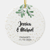 Personalisierte Verlobte Gold Stars Keramik Ornament (Vorne)