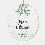 Personalisierte Verlobte Gold Stars Keramik Ornament (Links)