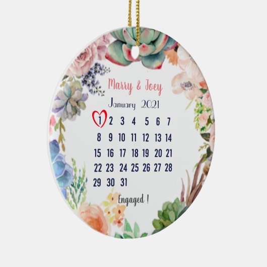 Personalisierte Verlobte Hochzeit 1 von 31 Keramik Ornament (Rechts)