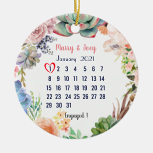 Personalisierte Verlobte Hochzeit 1 von 31 Keramik Ornament