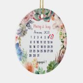 Personalisierte Verlobte Hochzeit Datum 7 von 31 Keramik Ornament (Rechts)