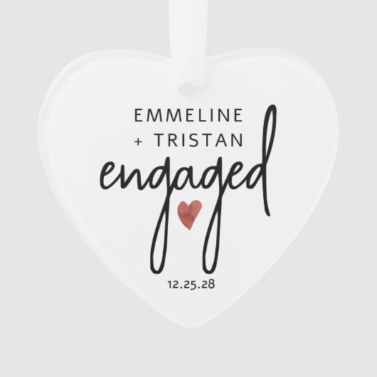 Personalisierte Verlobung Acrylschmuck Ornament (Vorderseite)