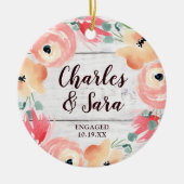 Personalisierte Verlobung Bauernhof Blumenstrauß Keramik Ornament (Vorne)