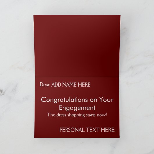 Personalisierte Verlobung Karte (Innenseite)