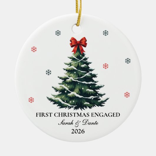 Personalisierte Verlobung Keramik Ornament (Vorne)