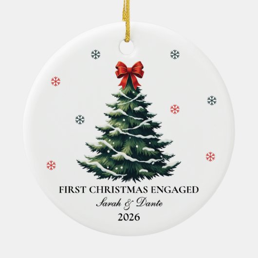 Personalisierte Verlobung Keramik Ornament (Hinten)