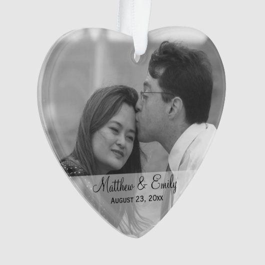 Personalisierte Verlobung oder Hochzeitsverzierung Ornament (Vorderseite)