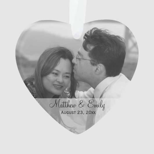 Personalisierte Verlobung oder Hochzeitsverzierung Ornament (Rückseite)