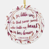 Personalisierte Verlobung | Wasserfarbe Keramik Ornament (Vorne)