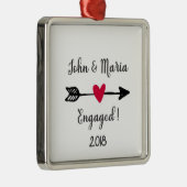 Personalisierte Verlobungs-Verzierung Ornament Aus Metall (Rechts)