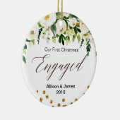 Personalisierte Verlobungs-Weihnachtsverzierung Keramik Ornament (Rechts)