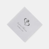 Personalisierte vernetzte Herzen Silver Gray Napki Serviette (Ecke)