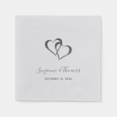 Personalisierte vernetzte Herzen Silver Gray Napki Serviette (Vorderseite)