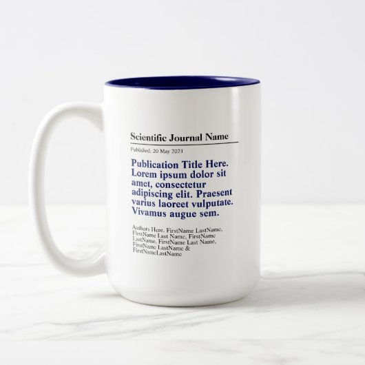 Personalisierte Veröffentlichung Zwei-Tone-Tasse 1 Zweifarbige Tasse (Links)