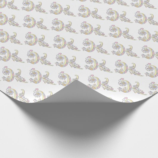 Personalisierte Verpackung des Monogramms des Geschenkpapier (Ecke)