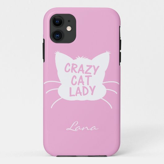 Personalisierte verrückte Katzen-Dame im Case-Mate iPhone Hülle (Rückseite)