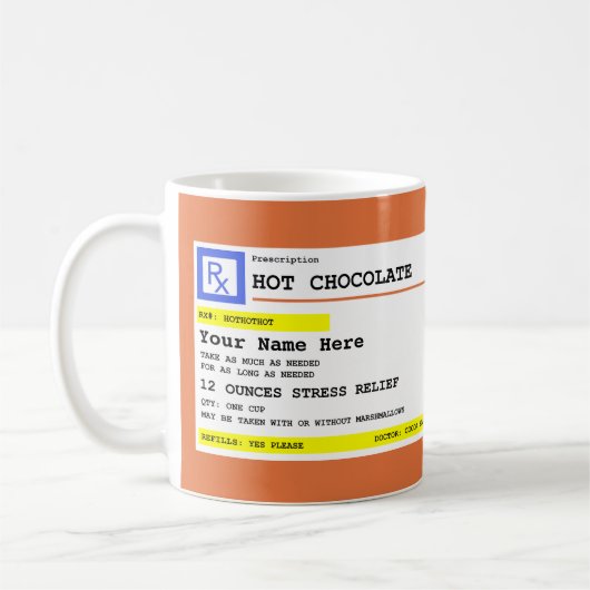 Personalisierte Verschreibung Hot Chocole oder Kaffeetasse (Links)