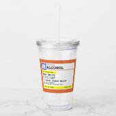 Personalisierte Verschreibung Humorer Alkohol   Acryltrinkbecher (Vorderseite)