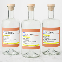 Personalisierte Verschreibung Humorer Alkohol Alkoholflaschenetikett