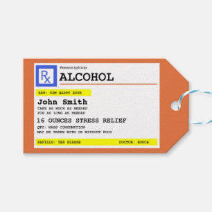 Personalisierte Verschreibung Humorer Alkohol Geschenkanhänger