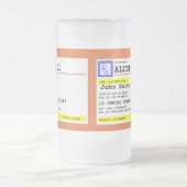 Personalisierte Verschreibung Humorer Alkohol Mattglas Bierglas (Mittel)