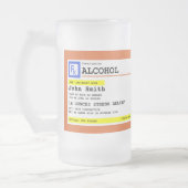 Personalisierte Verschreibung Humorer Alkohol Mattglas Bierglas (Links)