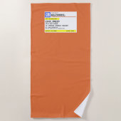 Personalisierte Verschreibung Humorer Alkohol Strandtuch (Vorderseite)