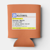 Personalisierte Verschreibung Humorer RX Alkohol Dosenkühler (Rückseite)