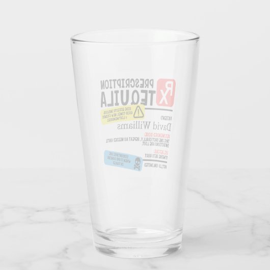 Personalisierte Verschreibung Tequila Glass Glas (Rückseite)