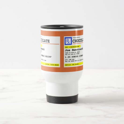 Personalisierte Verschreibungen Schokolade oder Ka Reisebecher (Mittel)