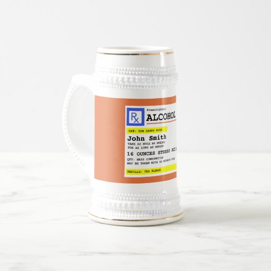 Personalisierte Verschreibungspflicht Alkohol Humo Bierglas (Vorderseite Links)