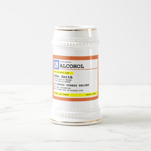 Personalisierte Verschreibungspflicht Alkohol Humo Bierglas (Mittel)