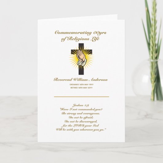 Personalisierte Verse der Priesterruhekarte Karte (Vorderseite)