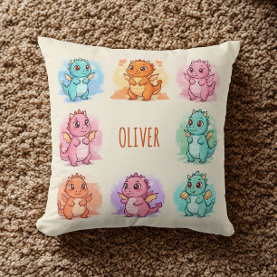 Personalisierte verspielte Babydrachen Kissen