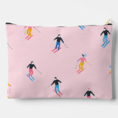 Personalisierte Verspielte Pastell Skifahrer Retro Zubehörtasche (Rückseite)