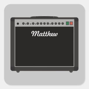 Personalisierte Verstärker-Illustration für Quadratischer Aufkleber