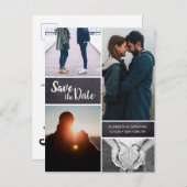 Personalisierte, vertikal Save the Date FotoCollag Ankündigungspostkarte (Vorne/Hinten)