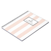 Personalisierte vertikale Streifen in Rosa Chic Notizblock (Linke Seite)
