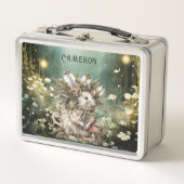 Personalisierte verzauberte Waldmäuse Metall Brotdose (Vorderseite)