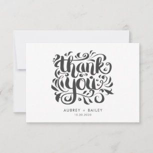 Personalisierte Verzierte Kalligraphie Hochzeit Vi Dankeskarte