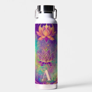 Personalisierte Verzierte Lotus-Blume Trinkflasche