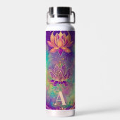 Personalisierte Verzierte Lotus-Blume Trinkflasche (Rückseite)