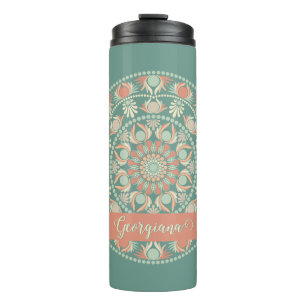 Personalisierte Verzierte Retro Sage und Sand Mand Thermosbecher