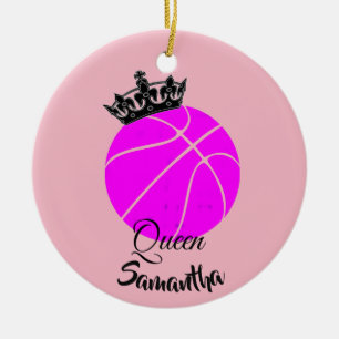 Personalisierte Verzierung der Basketballkönigin Keramikornament