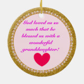 Personalisierte Verzierung der Enkelin Weihnachts Keramik Ornament (Hinten)