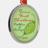 Personalisierte Verzierung der Zwillinge erstes Ornament Aus Metall (Rechts)