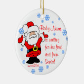 Personalisierte Verzierung des Babys erstes Keramikornament (Rechts)
