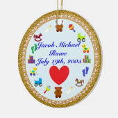 Personalisierte Verzierung des Enkels Weihnachts Keramikornament (Links)