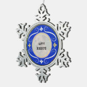 Personalisierte Verzierung des Hundes Schneeflocken Zinn-Ornament (Rechts)