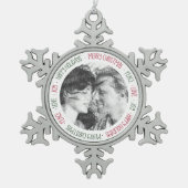 Personalisierte Verzierung des Schneeflocken Zinn-Ornament (Vorderseite)